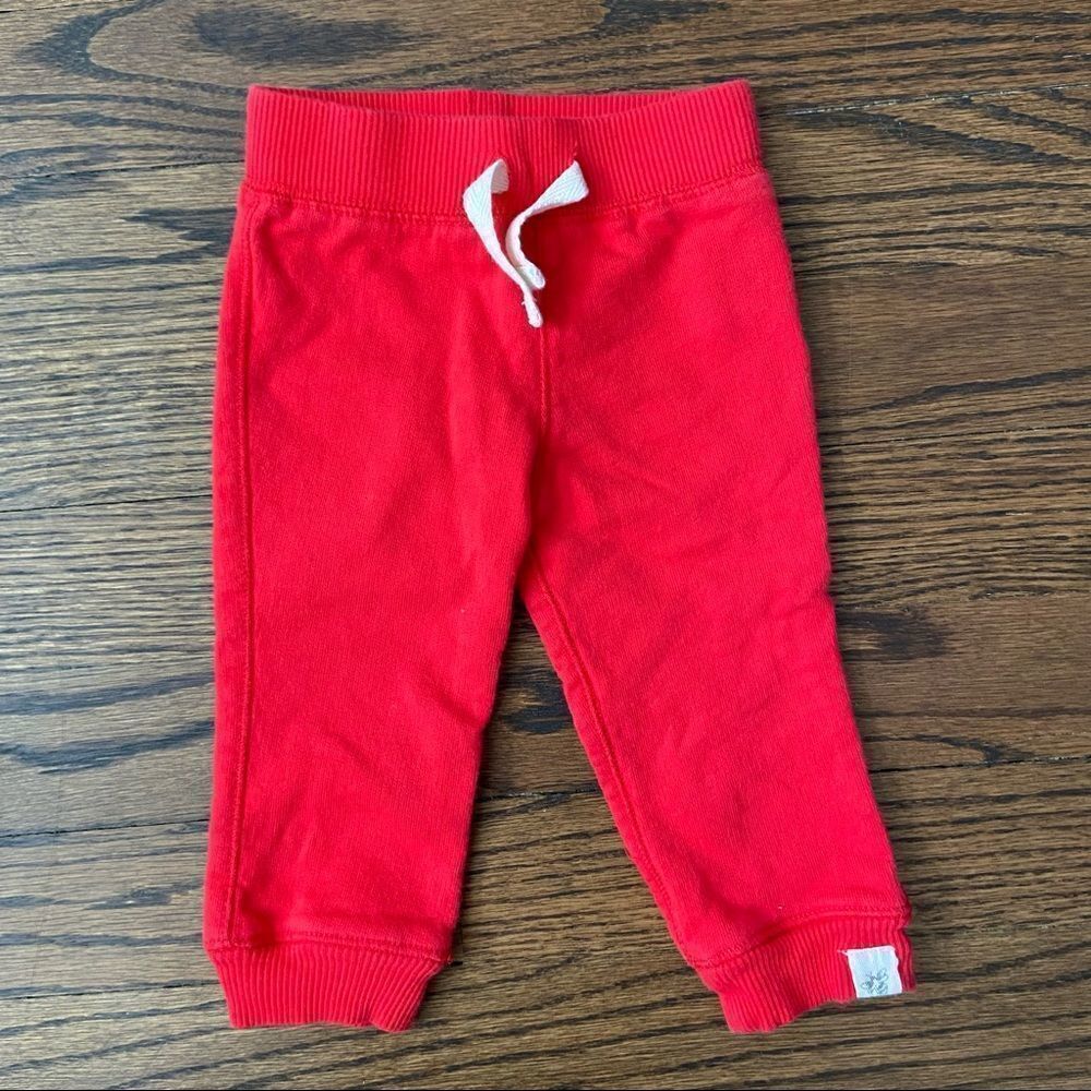 🍭6/$30 Burt’s Bees Baby Tomato Red Unisex Sweatpants - 0-3 months